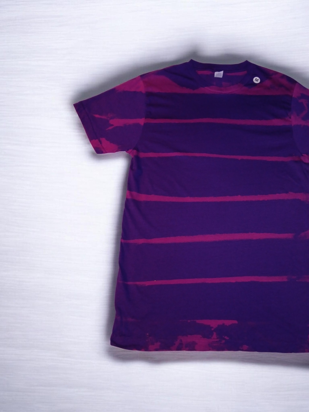 Men's Striped Crew Neck Tee in Purple & Magenta